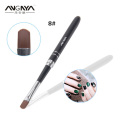 ANGNYA Single Nail Art UV Gel Polish Paint Brush Size 4#6#8#10# Oval Nylon Head Black Metal Handle Manicure Nail Art Tools A035