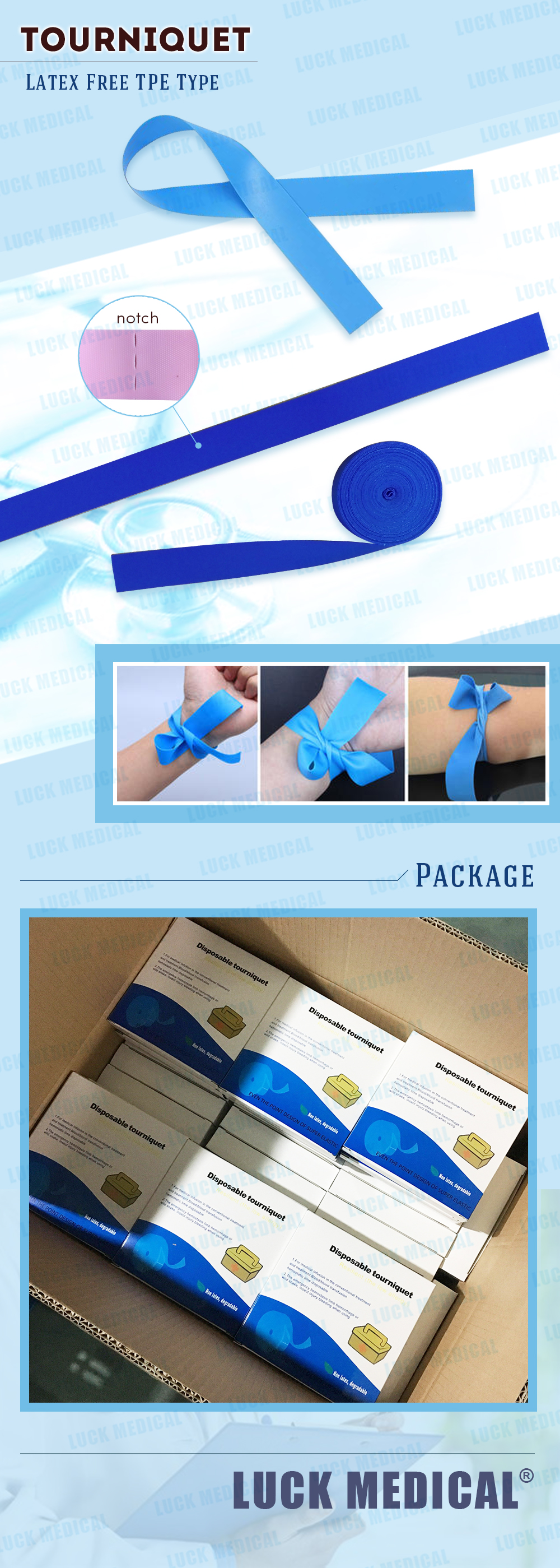 Disposable Tourniquet Latex Free Tpe Type