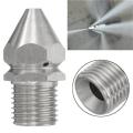 Cleaning Nozzle,High Pressure Washer Drain/Sewer Jetter Nozzle (4 Jets) 1/4" Male 4.5 Stainless Steel Pipe Dredge Nozzle