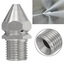 Cleaning Nozzle,High Pressure Washer Drain/Sewer Jetter Nozzle (4 Jets) 1/4" Male 4.5 Stainless Steel Pipe Dredge Nozzle