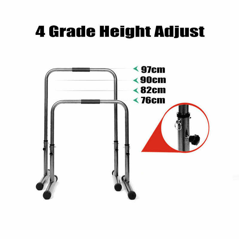 Multi-functional Fitness Station Stabilizer Dip Stands, 4 Grade Adjust Height Parallel Bars, Max User Weight 440LBS/200KG