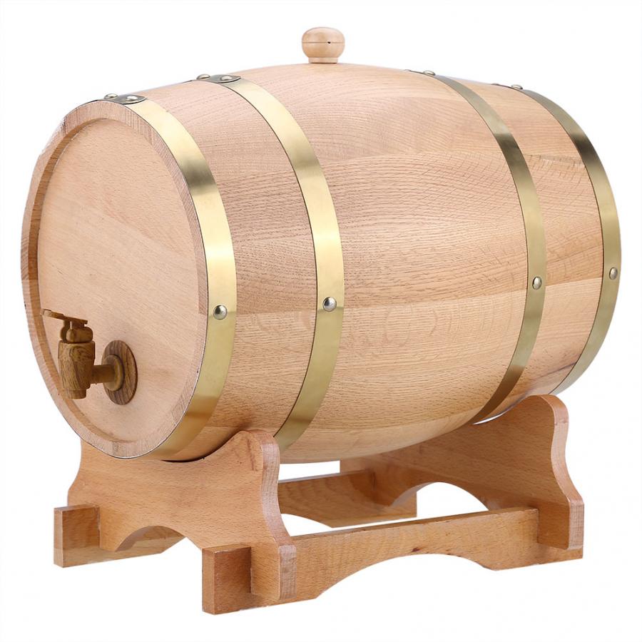 Wood Oak Wine Barrel 10L Vintage Wood Oak Timber Wine Barrel Dispenser for Whiskey Bourbon Tequila
