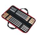 8PCS/Set Stainless Steel Wire BBQ Skewers Wood Handle Grill Roasting Sticks Outdoor Camping BBQ Tools Storage Bag Kit 43.5cm