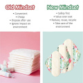 5 pcs Super Thin 100% cotton reusable cloth pads, waterproof lady daily use cloth panty liners women feminine hyqiene