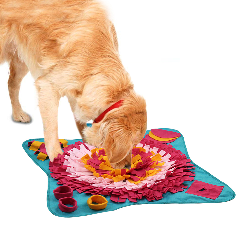 Petals Dog Feeding Mat Dog Snuffle Mat Small/Large Dog Training Pad Pet Nose Work Blanket Pet Activity Mat for Foraging Skill