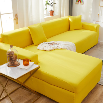 Solid Color Elastic Sofa Cover for L Shaped Sectional Corner Chaise Longue Sofa Stretch Couch Cover Slipcovers for Living Room