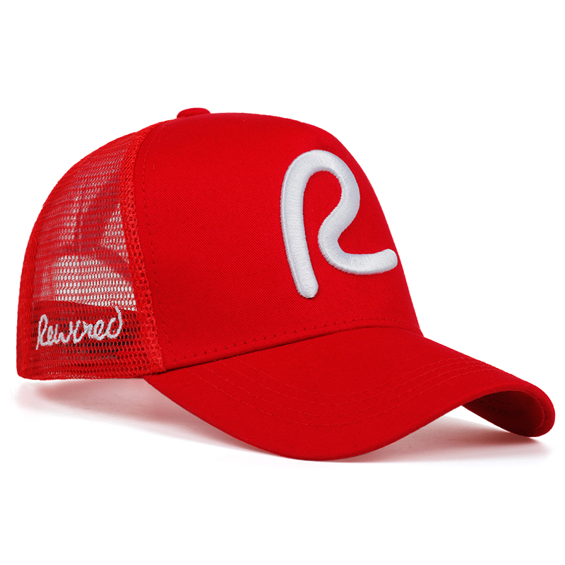 2019 new R embroidered baseball cap fashion outdoor adjustable mesh hat hip hop spring and autumn wild hats
