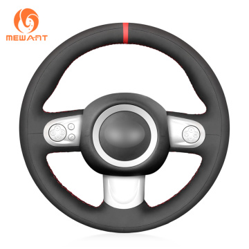 MEWANT Black Suede Steering Wheel Cover For Mini(Hatchback/Mini R56/R57) Clubman Clubvan Convertible (3-Spoke)