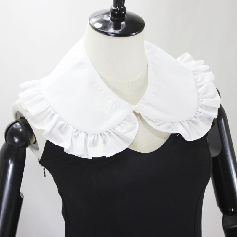 2020 Japanese Womens Sweet Doll False Fake Collar Ruffles Trim Detachable Half Shirt