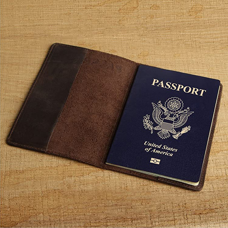 Whosale Genuine Leather Passport Cover Vacancy Blank Funda Pasaporte Business Unisex Plain passport holder