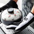 Microwave Baking BBQ Glove Cotton Cute Oven Mitts Heat Resistant Tools Cooking Kitchen Mitten Non-slip Potholders Linen C3S8