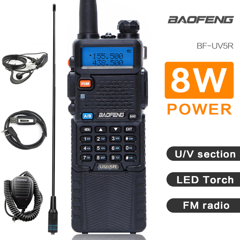 Baofeng UV-5R 3800mAh Walkie Talkie 5W Dual Band Portable Radio UHF 400-520MHz VHF 136-174MHz UV 5R Two Way Radio Portable