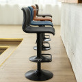 European Stylish Swivel Bar Chairs Lift Adjustable Height Bar Stools Synthetic Leather Rotated Bar Chair Dining Chair