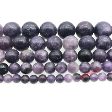 Natural Stone Beads Purple Mica Lepidolite Round Loose Beads For Jewelry Making 4 6 8 10 12mm 15.5inches DIY Bracele