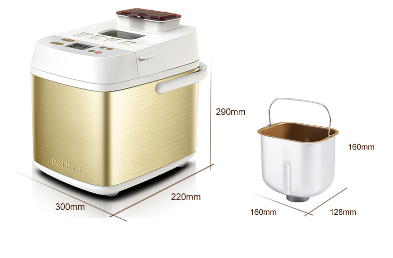 PE6280 Automatic Fruit Sprinkled Electric Bread Making Machine Home Multifunctional Smart Cake Bread Maker LED Toching Screen