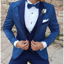 Custom Made Men's Suit 2020 Wedding Tuxedos Formal Printing Best Man Suits Groom Wear Tuxedos 3 Pieces Suits (Jacket+Pants+vest)