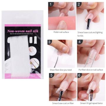 10pcs Fiberglass Nail Extension Set Acrylic Fiberglass Nail Forms + Nail Brushes UV Gel Building French Nail Tips Manicure Tool