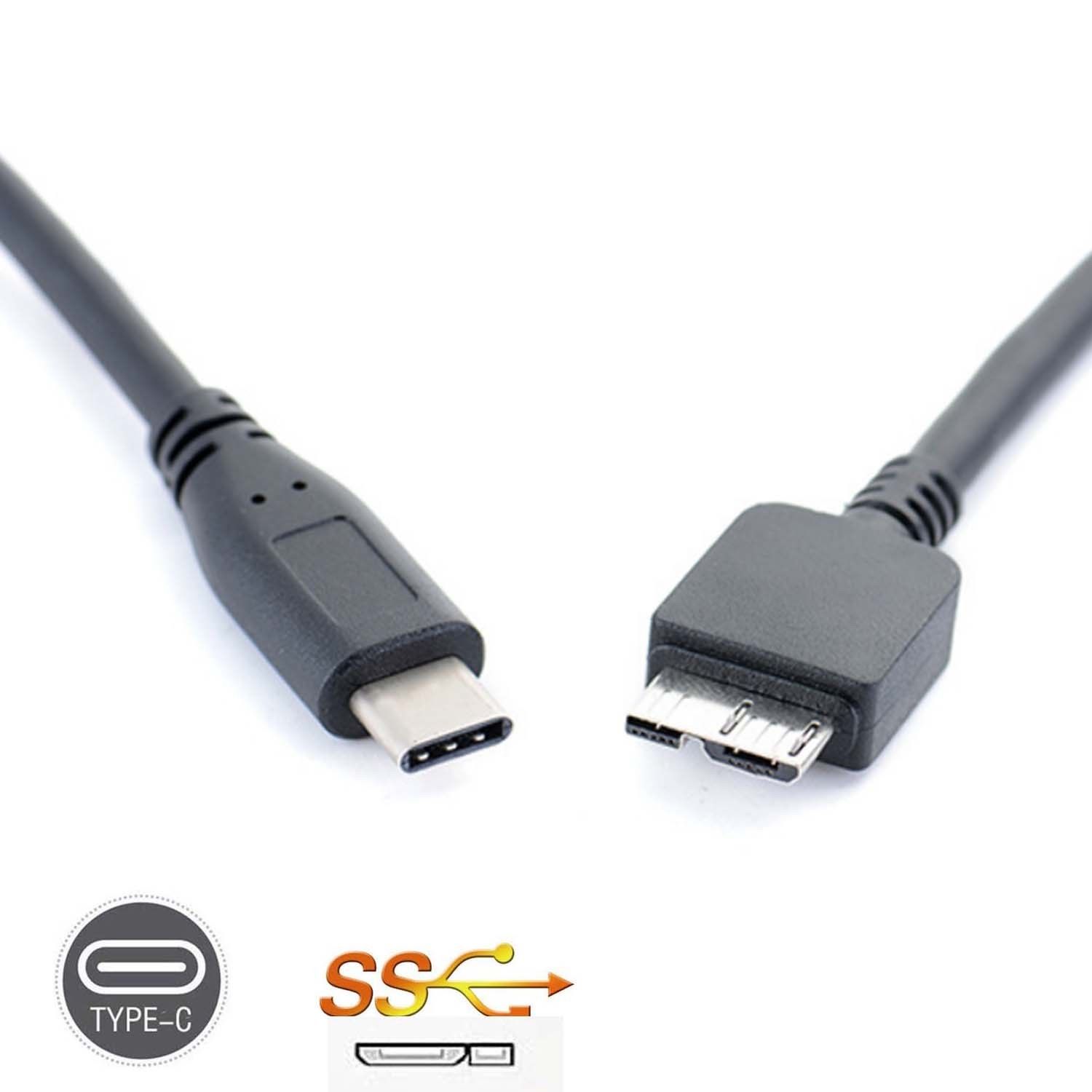 USB 3.1 Type-C USB-C to USB 3.0 Micro B Cable Connector For Macbook, MacBook Pro, MacBook Air 2018 to External Hard Drive