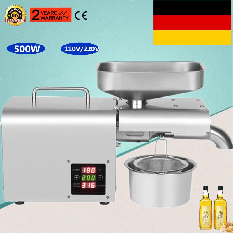 Automatic Temperature Control Oil Press Machine Business Equipment Stainless Steel Oil Pressure Peanut Sesame Nut Oil Extractor