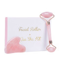 Face Massager Lifting Tool Rose Quartz Natural Jade Roller Slimming Facial Massage Roller Stone Skin Massage Beauty Care Set