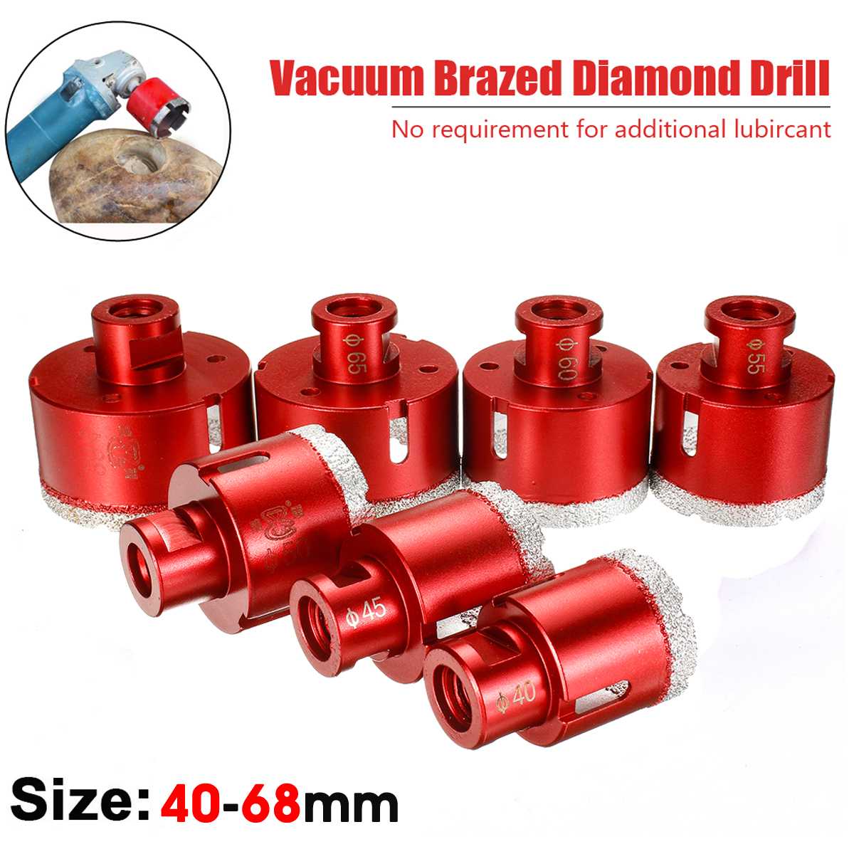 Doersupp 40-68mm M14 Diamond Drill Core Bits Arble Opener Hole Saw Tools For Tile Marble Granite Brick Ceramic Concrete Drilling