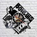 Bowling Club Art Decorative Wall Clock Black Vinyl Record Wall Clock Bowler Strikes Bowling 3D Wall Watches Clocks Wall Decor