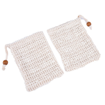 Massage Handbag Bathing Cotton And Linen Soap Bath Products Bathed And Foamed Net Soap Bag Set Anti-Slip Sleeve Natural