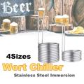 5 Sizes Super Efficient 304 Stainless Steel Beer Cooling Coil Home Brewing Immersion Wort Chiller Pipe Bar Wine Making Machine