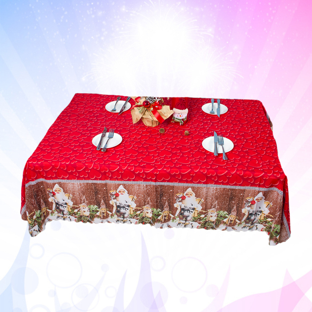 150x180cm Reusable Table Runner Printed Tablecloth Cartoon Table Cover for Christmas Style