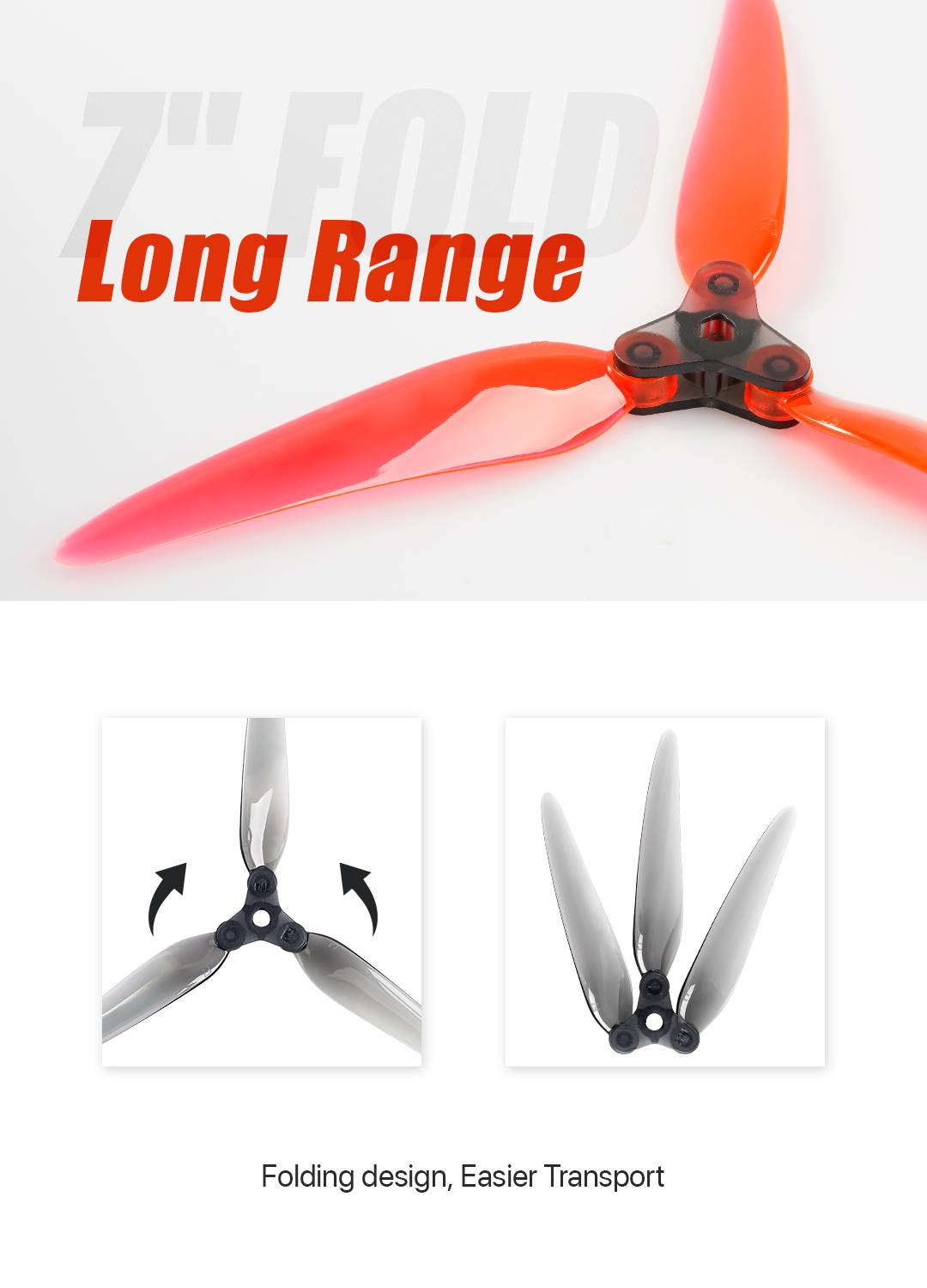 6/12 Pairs Dalprop Fold F7 Inch Props Smooth DIY Long Range Propeller for FPV Racing RC Drone Multirotor Multicopter RC Parts