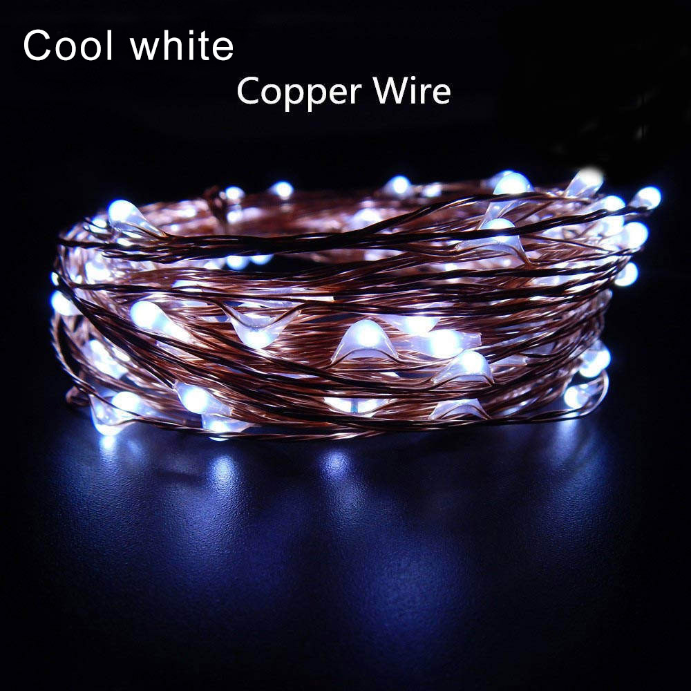 12V 10M 20M 30M 50M Holiday LED String Light Copper Wire Starry Rope Waterproof Flexible Fairy Lights Party Garde+Power Adapter
