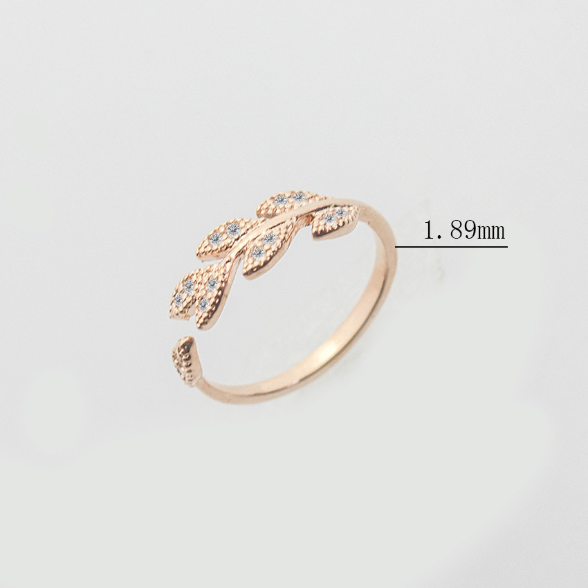Delicate Rose Gold Color Leaves Toe Rings For Women Bague Bff Gifts CZ Crystal Leaf Stacking Rings Fashion Jewelry Anel Feminino