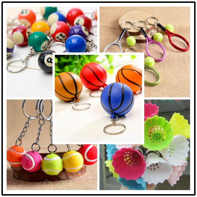Tennis bag Pendant plastic mini tennis ball key chain small Ornaments sport advertisement keychain fans souvenirs key ring