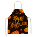 Pumpkin Witch Horror Happy Halloween Kitchen Aprons for Woman Man Home Cooking Baking Shop Cleaning Cotton Linen Apron