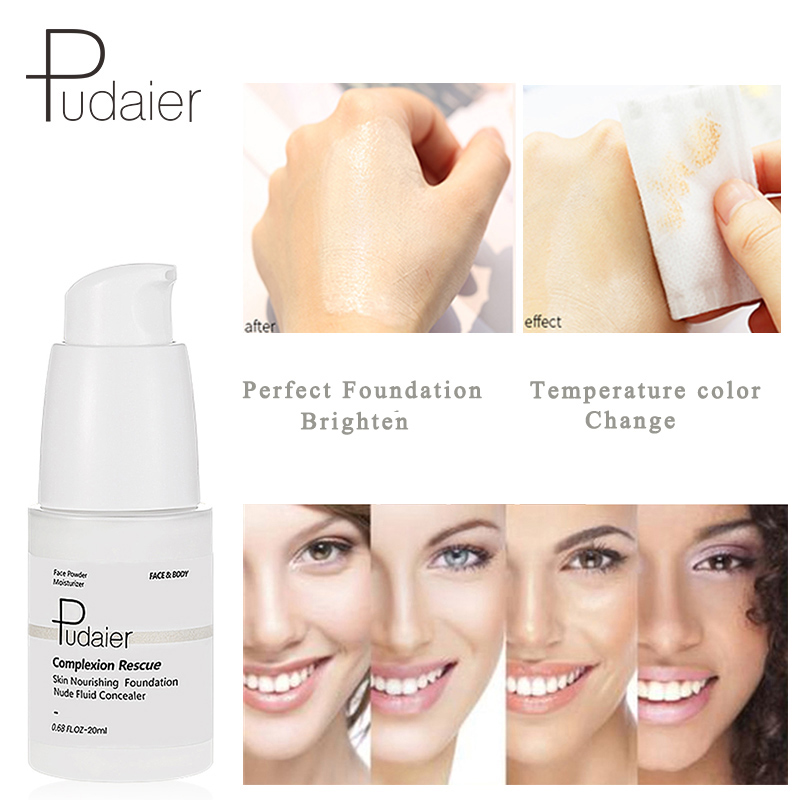 Pudaier VIP link Brand Foundation Cream Brighten skin Makeup Base Tonal Liquid Foundation Face Temperature Color Changing