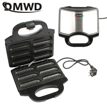 DMWD Electric hot dog waffle maker Non-stick coating Crispy corn French muffin Sausage Baking machine Barbecue for Breakfast EU