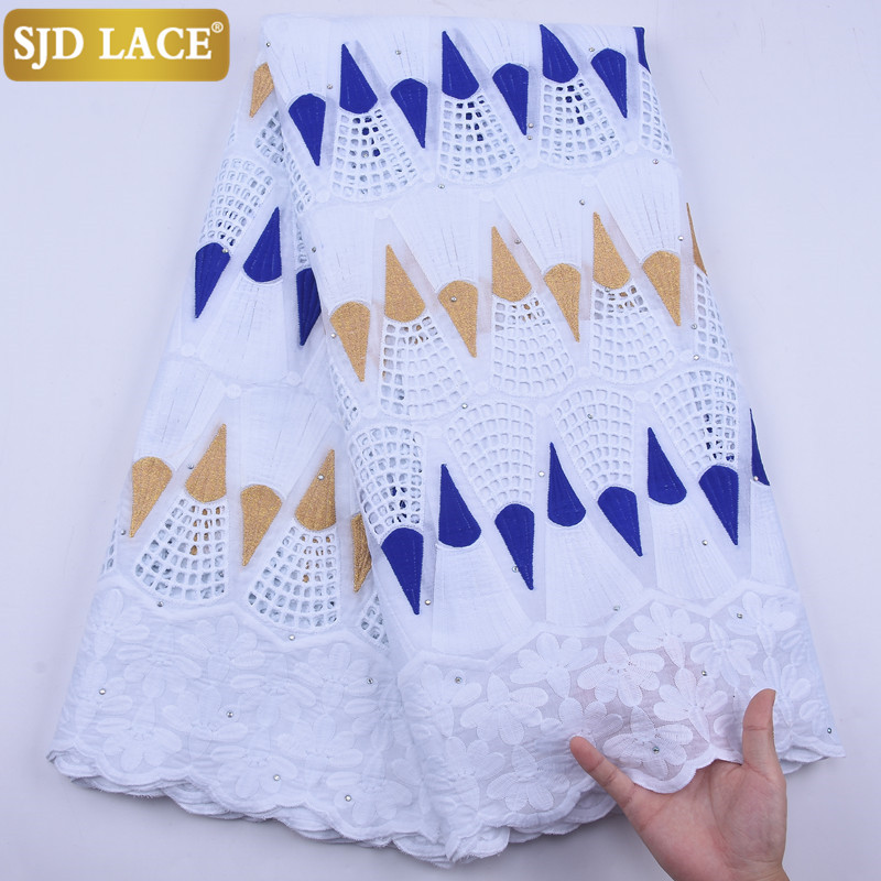 SJD LACE African Lace Fabric High Quality Swiss Voile Lace In Switzerland Embroiderey Punch Cotton For Wedding Party SewingA1918