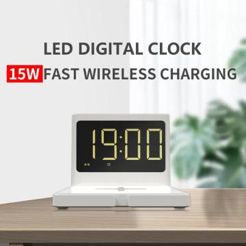 3 in 1 15W Clock Wireless Charger Wireless Charging Pad Wireless Charging Station Calendar Clock Fast Charge For Iphone Samsung