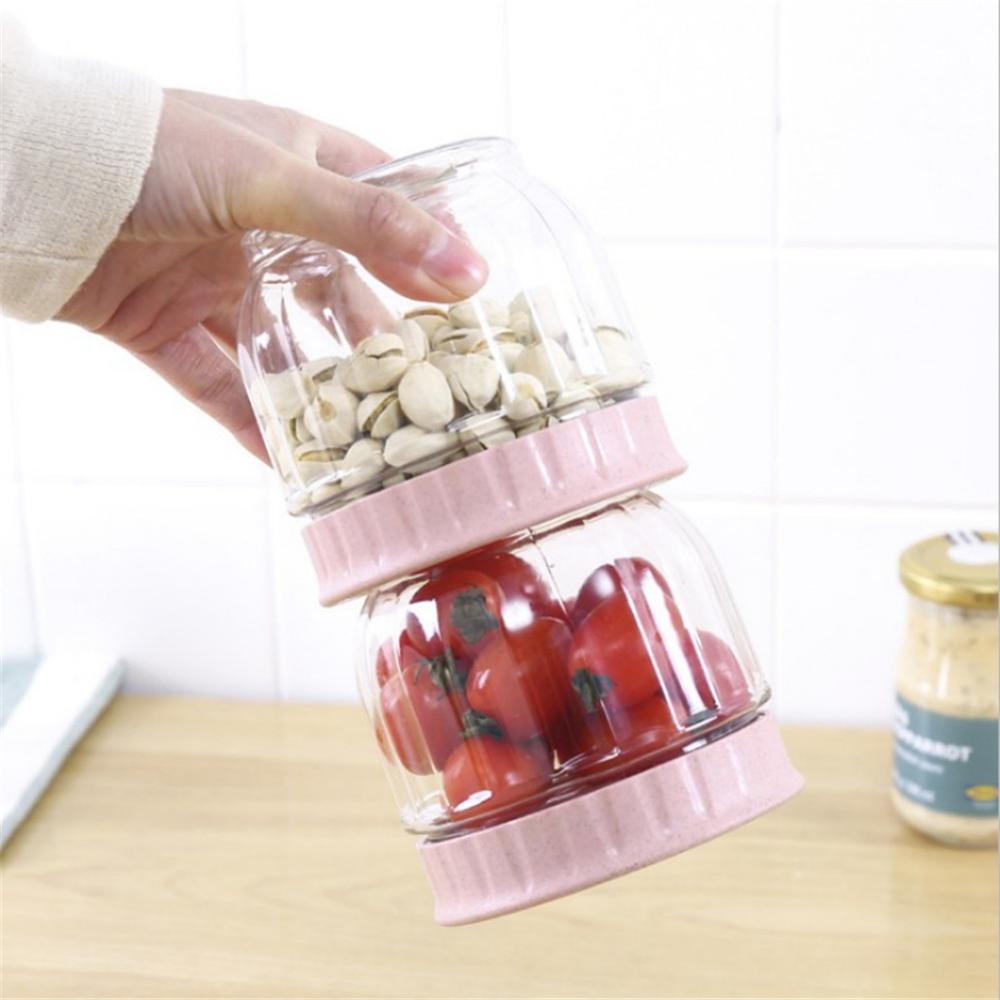Creative Kitchen Storage Bottles For Bulk Products Jars With Lid Spices Sugar Tea Coffee Plastic Container Receive Organizer Can