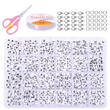 1200pcs Acrylic Letter Beads Set for jewelry making diy accessories Bracelet Necklace Mix Plastic Alphabet Beads boxs wholesale