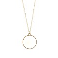 ZWPON New Monogram Enamel Blank Disk Disc Necklace Gold Fashion Women Medal Necklace Jewelry Wholesale