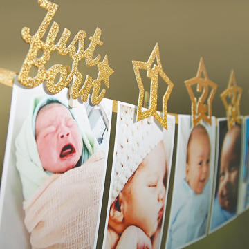 Monthly Wall Banner Set Accessories Hanging One Year Old Shower Baby Photo Star Birthday String Flag Frame Party Decor Paper