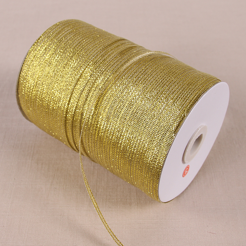 10Meters/Lot 3mm Gold Silver Pink Light Blue Red Black Glitter Metallic Ribbons for Christmas Wedding Birthday Party Gift Wrap
