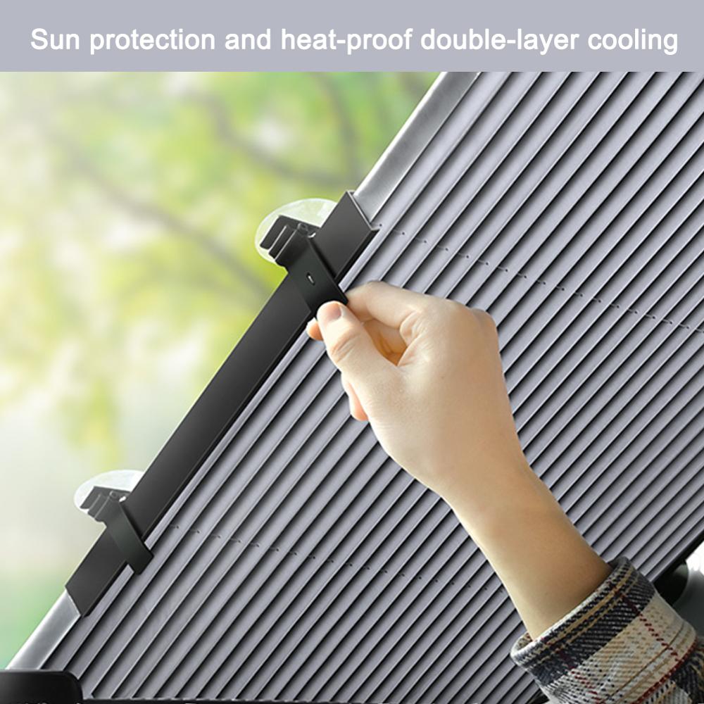 46-65CM Retractable SUV Truck Car Front Windshield Sunshade Rear Window Parasol UV Protection Curtain