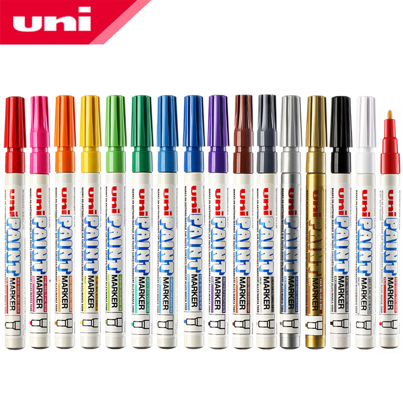 12Pcs Uni marker pen PX-21 metallic Oil base markers for car wheel Stationery Office accessories school Writing Supplies