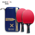 Huieson Upgraded 5 Star Carbon Table Tennis Racket Set Lightweight Powerful Ping Pong Paddle Bat with Good Control