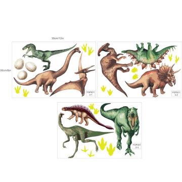 20Pcs 3D Dinosaur Wall Decals Set Luminous PVC Dinosaur Stickers Quality And Lightweight To Paste For Children's Bedroom