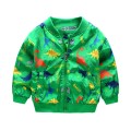 CROAL CHERIE 80-130cm O-Neck Kids Boys Jacket Navy Green 2020 Spring Dinosaur Printing Children Clothes Girls Coat Outerwear