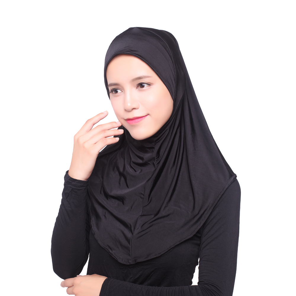 Muslim Hijab Islamic Jersey Turban Women Black Ninja Underscarf Caps Instant Head Scarf Full Cover Inner Coverings hats