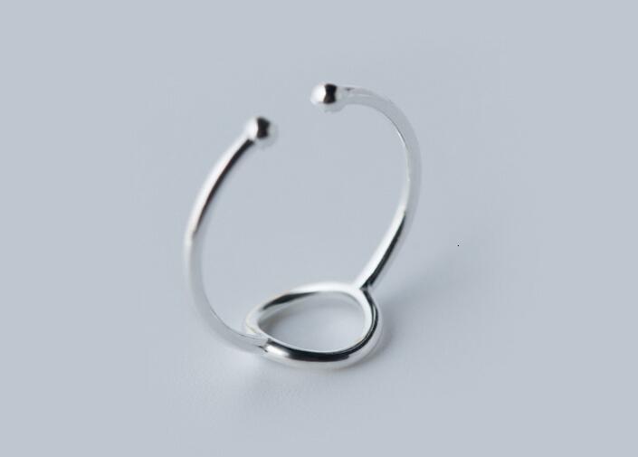 small very size Retro Genuine 925 Sterling Silver Open Round Geometric Toe Ring Pinky Adjustable jewelry for Women GTLJ845